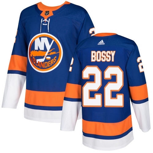 Adidas Islanders #22 Mike Bossy Royal Blue Home Authentic Stitched NHL Jersey - Click Image to Close